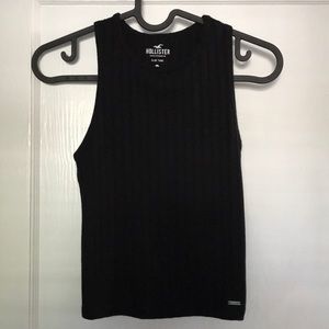 Hollister black cropped tank top; Size XS
